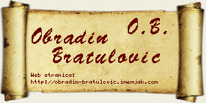 Obradin Bratulović vizit kartica